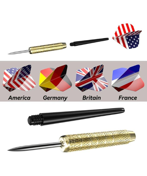 American Flag Professional Deluxe Steel Darts Set of 3, Metal Darts Set