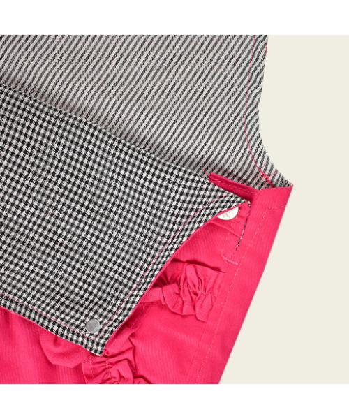 Gabardine jumpsuit For Girls 2  pieces -  Fuchsia Pink