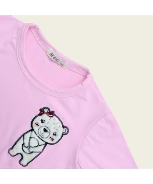 Cotton pajamas long sleeve 2 Pieces For Girls - pink