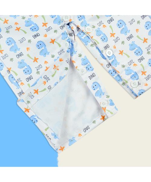 Printed jumpsuit 2 Pieces for newborns - Blue White
