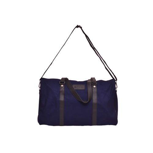 M&O Textile Zipper Small Luggage Handbag - Dark Blue