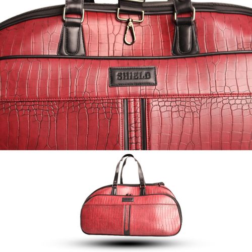 M&O Crocodile design  Zipper Luggage Handbag - Red 