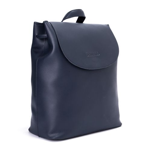 Shield High Quality Leather Women's Backpack - Blue