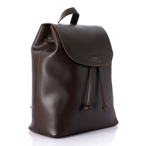 Shield High Quality Leather Women's Backpack - Brown