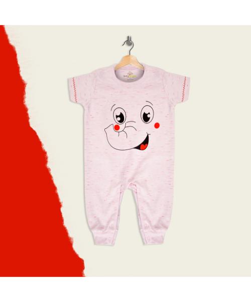 Baby Shura Cotton jumpsuit Printed For Newborn  - Pink