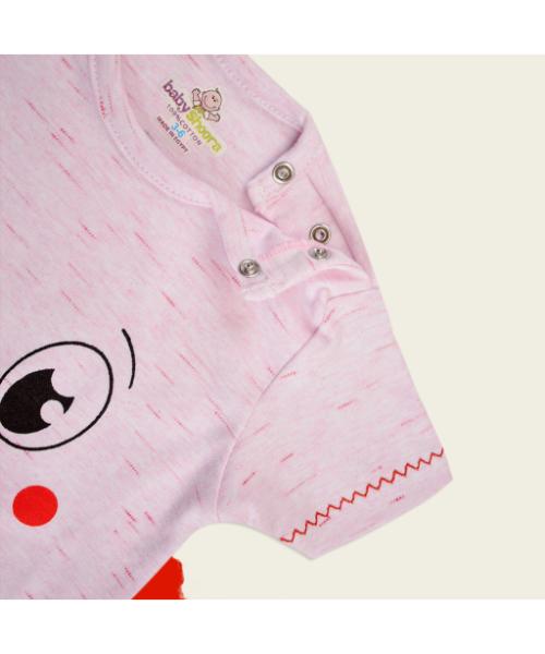 Baby Shura Cotton jumpsuit Printed For Newborn  - Pink