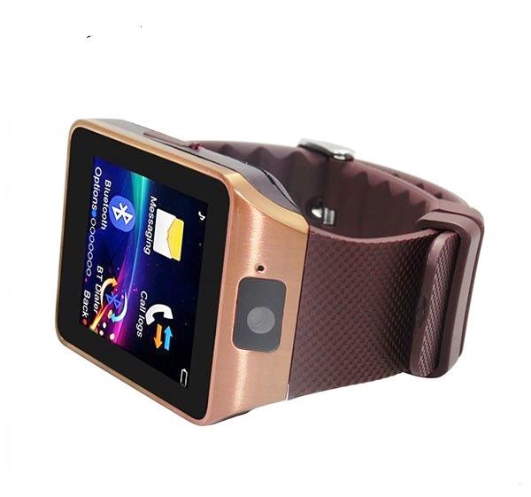 Smart watch multi-use support SIM card and  camera -  Gold Brown 