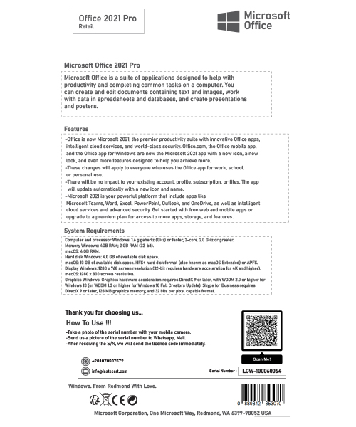 Microsoft Office 2021 Pro Online Activation