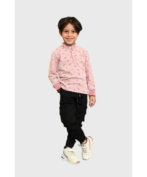 Drawstring Gabardine Pants Solid For Boys - Black