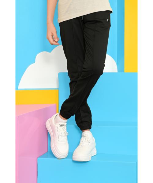 Comfortable Drawstring pants Solid For Boys - Black