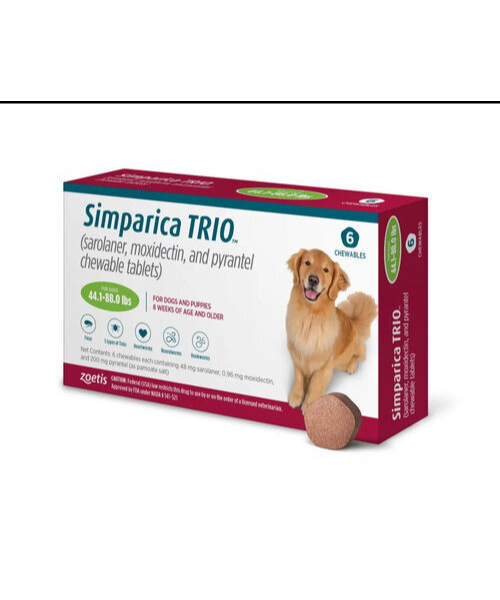 Simparica Trio 20-40 kg Chewable One Tablet for dogs