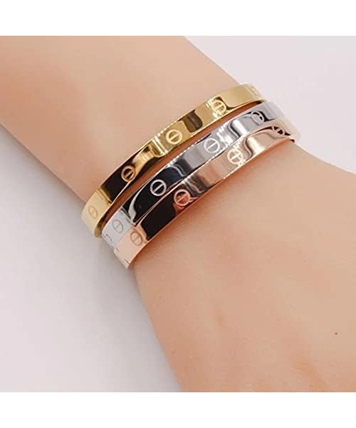 Cartier bracelet set pure stainless steel anti-rust gold plated - 3 pieces