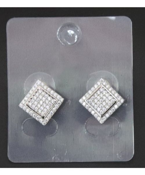 3 Diamonds 50 Stud Earring For Girls - Silver