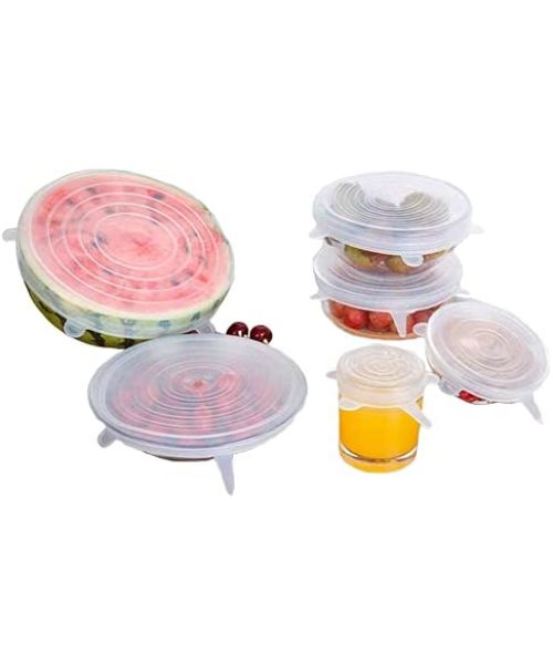 Dropship 6pcs Silicone Stretch Lids; Reusable Durable Food Storage